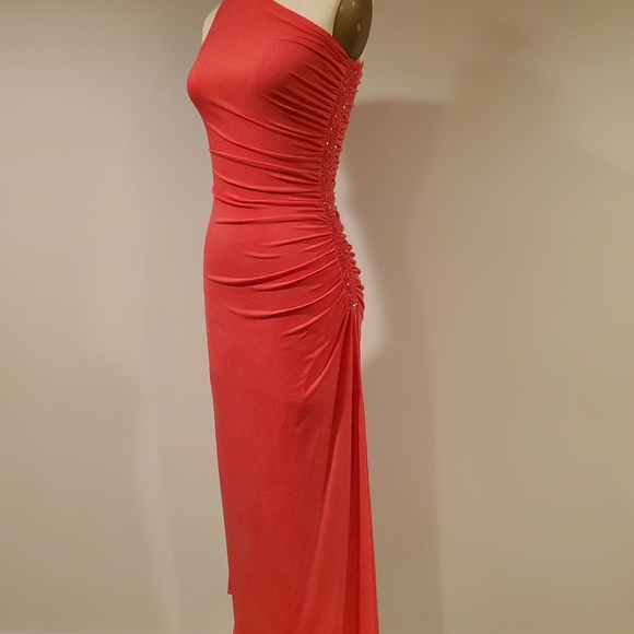Cache designer brand RED dress contour bodycon with bead detailing / zipper, S - Picture 14 of 14